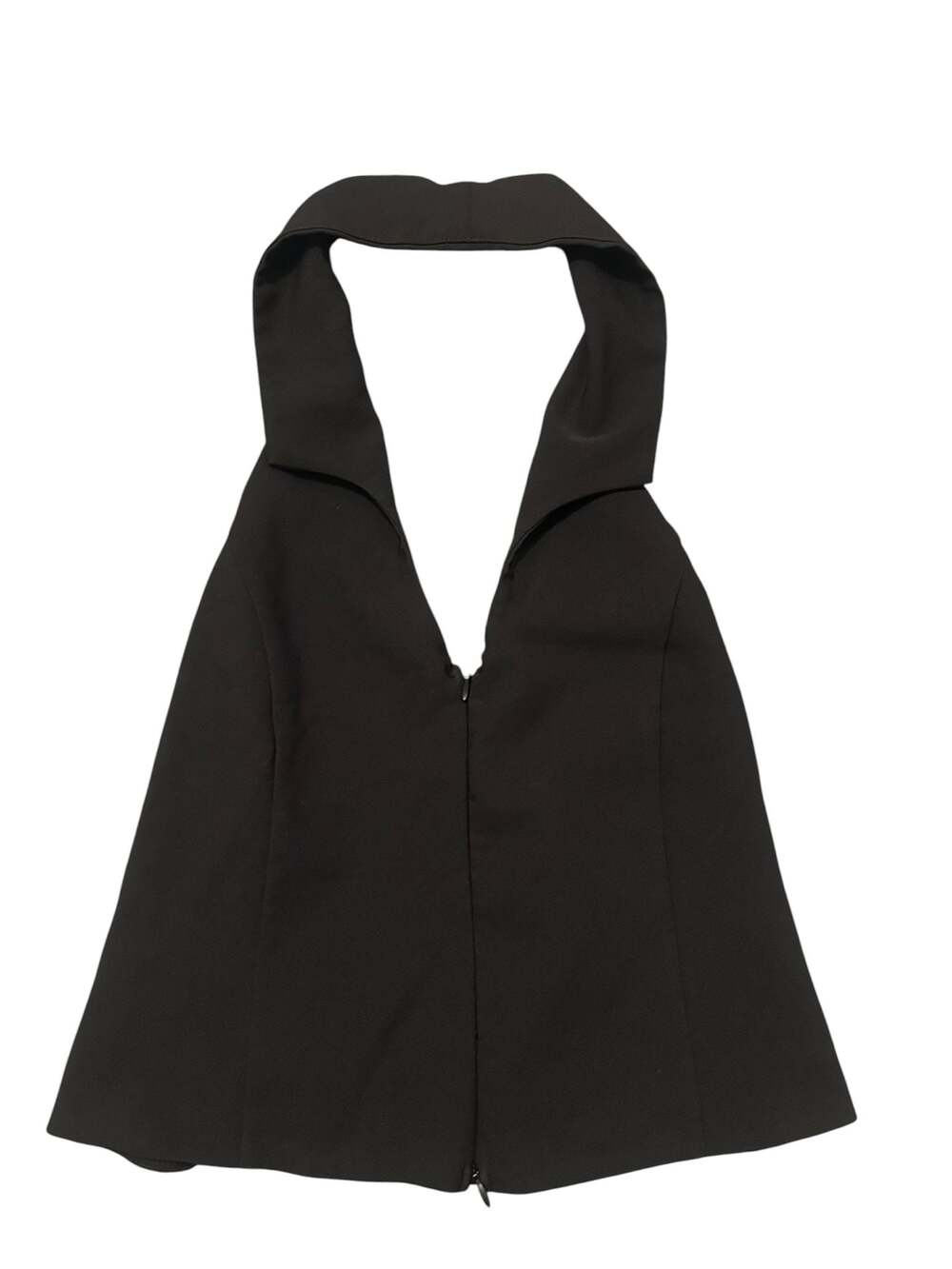 Iris Black Halter Neck Collared Top Size L